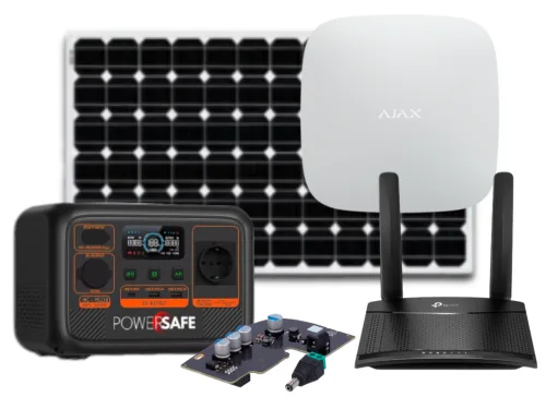 Kit Solar Ajax SolarConnect con energía solar, batería 230Wh e Internet 4G
