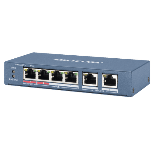 Switch POE 4 Puertos Hikvision alimenta cámaras AJAX a través de cable de red RJ45